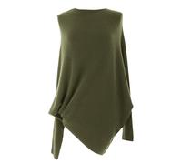TEXTURE Ladies Women Italian Lagenlook Batwing Long Sleeve Asymmetric Diagonal Hem Knit Jumper One Size (UK, Alpha, One Size, Regular, Regular, Khaki)