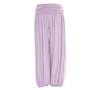 TEXTURE Ladies Women Italian Lagenlook Plain Viscose Boho Harem Ali Baba Trouser Pants Joggers One Size (Lilac, One Size)