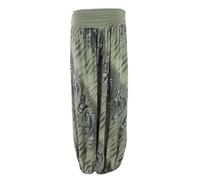 TEXTURE Ladies Women Italian Lagenlook Tie Dye Viscose Boho Harem Ali Baba Trouser Pants Joggers One Size (as8, Alpha, one_Size, Regular, Regular, Khaki, One Size)