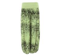 TEXTURE Ladies Womens Italian Lagenlook Floral Print Viscose Boho Harem Ali Baba Trouser Pants Joggers One Size (UK, Alpha, One Size, Regular, Regular, Mint Green)