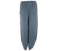 TEXTURE Ladies Womens Italian Lagenlook Paisley Print Elasticated Wide Leg Boho Viscose Long Palazzo Pants Trouser One Size (One Size, Navy)