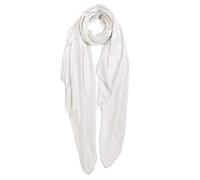 TEXTURE Ladies Womens Plain Silk Viscose Wedding Party Long Rectangle Scarf Head Neck Multiway (White)