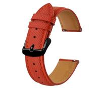 Texture Leather Watch Strap Belt for Men Women 18mm 20mm 22mm Bracelets Watchband Quick Replacement Black Silver Buckle Leather Watch Strap(Red-Black,18mm)