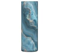 Texture Marble Aqua Blue Vase 11.8 x 3.9 Inch Flower Arrangements ins Unbreakable Vases for Home Entryway Shelf Housewarming Decor vases para decorar UNA mesa de dulces