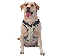 Texture Of Woven Light Beige No Pull Dog Harness Adjustable Reflective Oxford Easy Control Medium Large Dog Harness