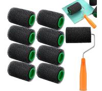 Texture Paint Roller, Household Rolling Brush, 7 Inches Ergonomic Textured Roller with Handle, Rubber Pattern Brush with Easy Grip, DIY Home Improvement Tool Decorative Finish