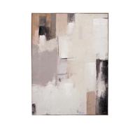 Textured Abstract Canvas - Natural & Grey with Natural Frame
