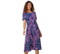 Textured Animal Print Stretch Dress Roman Pink 20