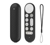 Textured Anti Slip Design on Silicone Cover for the For Google TV 4K Remote Enhances Usability During Use (Black)