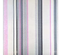 Textured Blown Vinyl - Vertical Bold Stripes - Vibrant Colourful Modern Contemporary - Pink Grey White