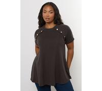Textured Button Swing Top Yours Chocolate 20