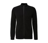 Textured Cardigan with Slit Pockets and Zip Closure s.Oliver Noir 3XL
