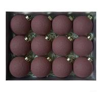 Textured Cement Christmas Ball Ornaments Set with Matte Finish and Rustic Look for Holiday Tree and Indoor Decor, Plastic Material with Built in Hanging Loops (C)