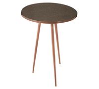 Textured Copper Finish Side Table-Metallic Tempered Glass Bedside Table-Handcrafted Small Table By Couch Interiors by Premier Gold One Size