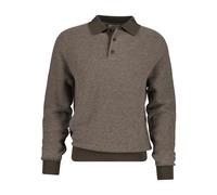 Textured Cotton and Wool Bicolour Long Sleeve Polo Gant Marron M