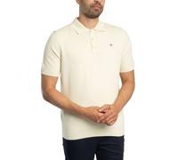 Textured Cotton Polo Shirt Cream L