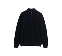 Textured cotton pullover with a trucker collar Superdry Bleu L