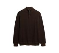 Textured cotton pullover with a trucker collar Superdry Marron 2XL