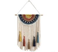 Textured Cotton Wall Hanging 40cm Scandinavian Design(A Deep Blue) | organic cotton, material, skin-friendly touch, artistic lines, modern home accent