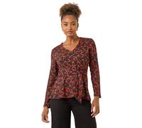 Textured Crepe Tie Waist Top Roman Orange 10