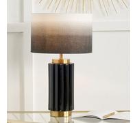 Textured Dark Green and Gold Ceramic Art Deco Table Lamp Ruma Black One Size