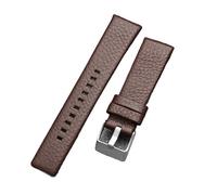 Textured Embossed Leather Watch Band - Versatile Strap for Business & Casual Timepieces(Brown,32mm)