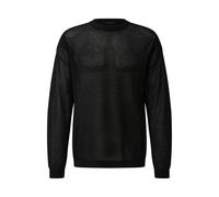 Textured Fine Knit Crew Neck Sweater QS Relaxed Fit Noir L