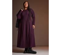 Textured Flared Maxi Dress Yours Purple 34-36
