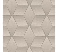 Textured Geometric Wallpaper Taupe Rasch 310603