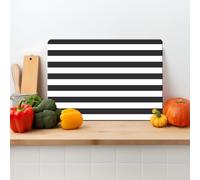 Textured Glass Chopping Board Worktop Saver for Kitchens, Durable, Easy-Clean, Scratch Resistant, Hygienic, Non Slip Feet, Black Stripe, Available in Two Sizes (S)