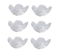 Textured Glass Condiment Bowl Set, 6 Blossom Serving Bowls for Dip Sauce, Snacks, Home Table Gathering Glass Dipped Bowl Set Sauce Blossom Sauce Bowl Condiment Serving Small Side Stackable