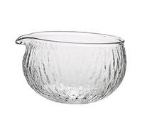 Textured Glass Matcha Bowl, with Pouring Spout, Handmade Japanese Style Matcha Green Tea Ceremony Chawan, 500ml