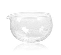Textured Glass Matcha Bowl With Pouring Spout - Handmade Japanese Style Matcha Green Tea Ceremony Chawan 400ml 13.5 oz Big Glass Salad Porridge Juice Bowl Cup