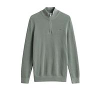 Textured Half Zip Cotton Jumper- male- Gant- Turtlenecks- Gray- L- Knitwear L