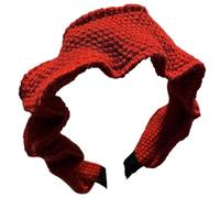 Textured Headband Large Edged Design Headgear for Women Comfortable Daily Wear Autumn Winter Ruffle Wide Hair Band