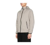 Textured Hooded Zip Jacket - male - Emporio Armani - Light Jackets - Gray - 2XL - Jackets 2XL