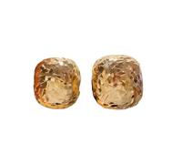 Textured Ice Crack Square Stud Earrings for Women, Gold