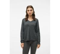 Textured Knit Jumper with V-Neck grey