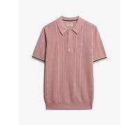 Superdry Knitted Texture Short Sleeve Polo Pink S Man