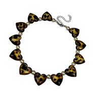 Textured Leopard Crystal Necklace Versatile Day to Night Jewellery for Stylish Girls, one size, As described, 1 piece