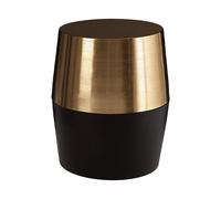 Textured Luxe Drum Side Table Gold-Coloured