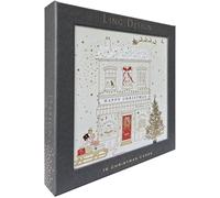 Textured Matt Finish Premium Board Box of 10 Christmas & New Year Greeting Cards with Foil Embossed Detail - 160 x 160mm (6.5 x 6.5") - Great British Card Company (Mistletoe Lane Shopping)