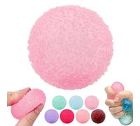 Textured Mini Stress Balls, 2.36in Big Soft TPR Stress Relief Fidget Ball, nxiety Relief Squeeze Ball,Portable Sensory Hand Toys for Office Classroom for Autism/ADHD, Party Favors Gifts (Pink)