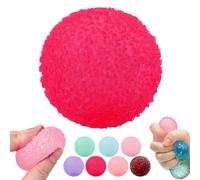 Textured Mini Stress Balls, 2.36in Big Soft TPR Stress Relief Fidget Ball, nxiety Relief Squeeze Ball,Portable Sensory Hand Toys for Office Classroom for Autism/ADHD, Party Favors Gifts (rose red)