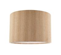 Textured Oatmeal Linen Fabric Drum Lamp Shade with Taupe Cotton Lining Happy Homewares Light Beige 12 inches