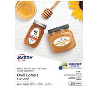 Textured Oval Labels 1-1/8"X2-1/4" 210/Pkg-White