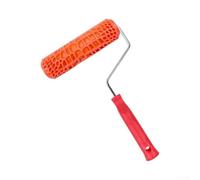 Textured Paint Roller for Wall Decoration - High Toughness Rubber Embossing Tool - Create 3D Art on Furniture Floors - Orange 32x17.5cm(A)