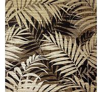 Textured Palm Gold Chocolate Wallpaper - Metallic Effect Modern Floral Tropical Contemporary Vinyl