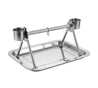 Textured Perch Grip Bird Stand for Your Little Friends | Stainless Steel Indoor Station, Removable Tray, Tabletop Training Setup, Daily Care