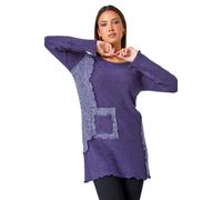 Textured Pocket Detail Longline Jumper Roman Purple 12
